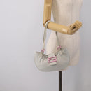 FENDI Mamma Baguette Shoulder Bag Cotton Jersey Light Blue Silver Auth hk4252A-25