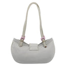 FENDI Mamma Baguette Shoulder Bag Cotton Jersey Light Blue Silver Auth hk4252A-3