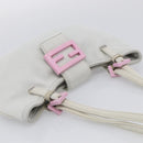 FENDI Mamma Baguette Shoulder Bag Cotton Jersey Light Blue Silver Auth hk4252A-6