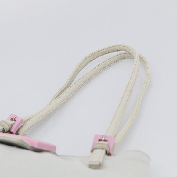 FENDI Mamma Baguette Shoulder Bag Cotton Jersey Light Blue Silver Auth hk4252A