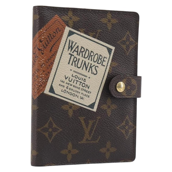 LOUIS VUITTON Trunk Label Agenda PM Day Planner Cover R21067 LV Auth hk4256