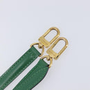 LOUIS VUITTON Adjustable Shoulder Strap Leather 39.8-46.9 Green LV Auth hk4260-6