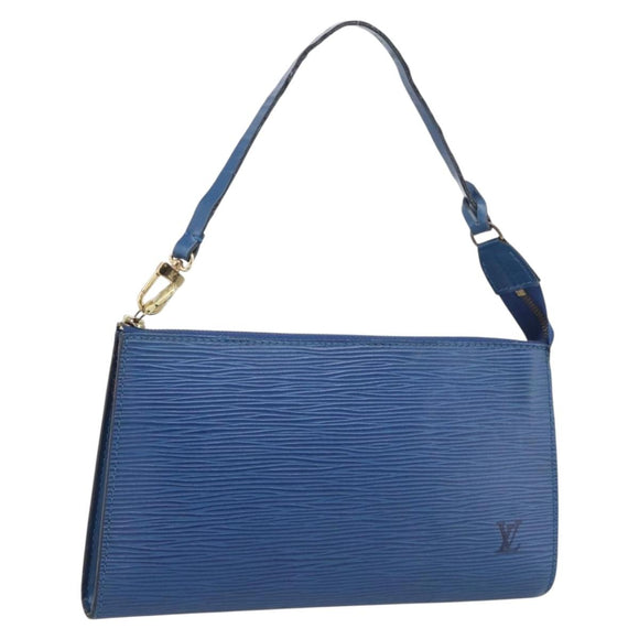 LOUIS VUITTON Epi Pochette Accessoires Pouch Blue M52985 LV Auth hk4262