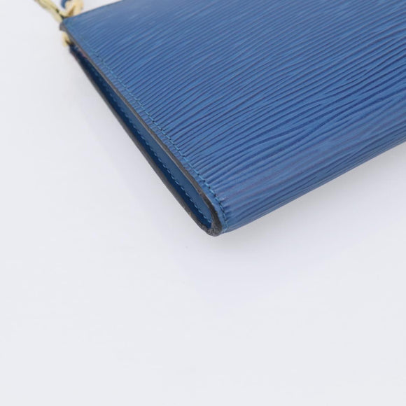 LOUIS VUITTON Epi Pochette Accessoires Pouch Blue M52985 LV Auth hk4262