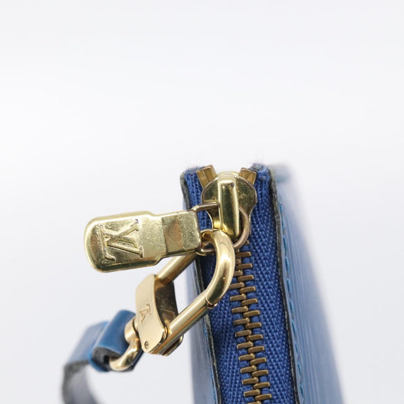 LOUIS VUITTON Epi Pochette Accessoires Pouch Blue M52985 LV Auth hk4262
