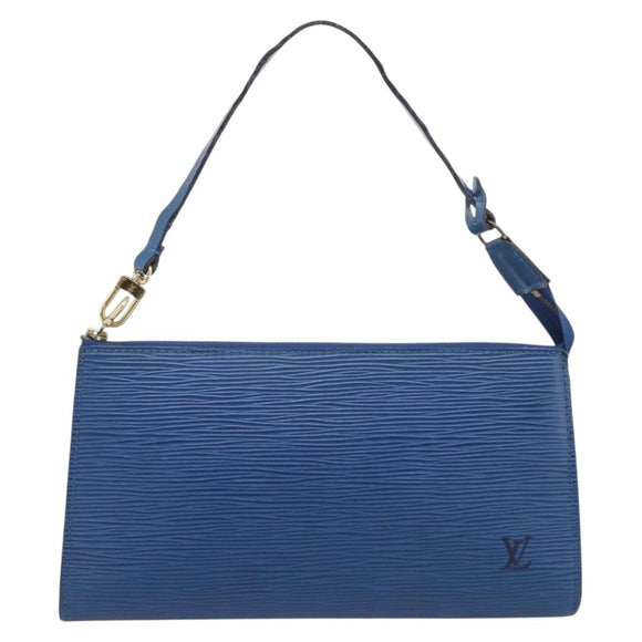 LOUIS VUITTON Epi Pochette Accessoires Pouch Blue M52985 LV Auth hk4262