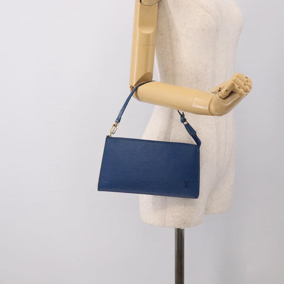LOUIS VUITTON Epi Pochette Accessoires Pouch Blue M52985 LV Auth hk4262