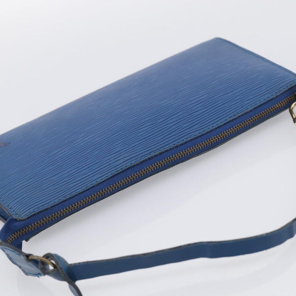 LOUIS VUITTON Epi Pochette Accessoires Pouch Blue M52985 LV Auth hk4262