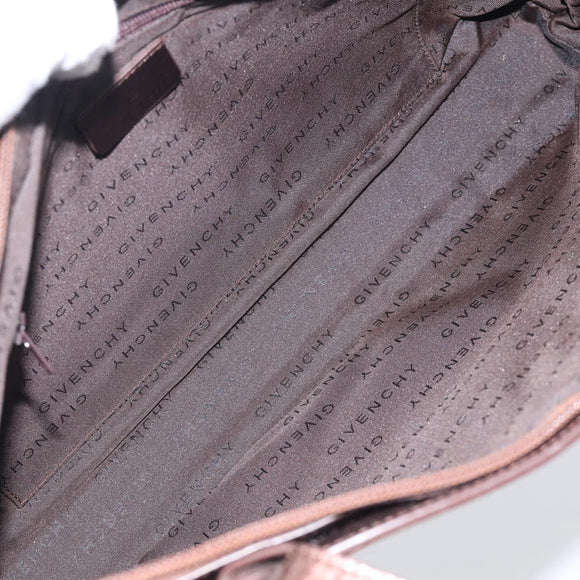 GIVENCHY Tote Bag Leather Brown Gold Auth hk4264