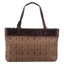 GIVENCHY Tote Bag Leather Brown Gold Auth hk4264-2