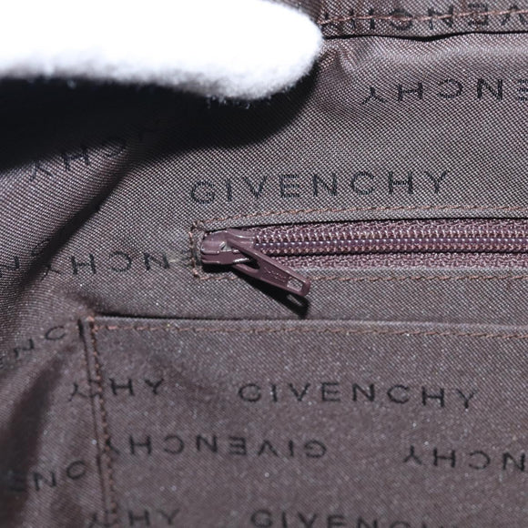 GIVENCHY Tote Bag Leather Brown Gold Auth hk4264