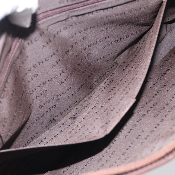 GIVENCHY Tote Bag Leather Brown Gold Auth hk4264
