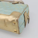 GUCCI GG Canvas Hand Bag Light Blue Gold 000 0852 Auth hk4266-12