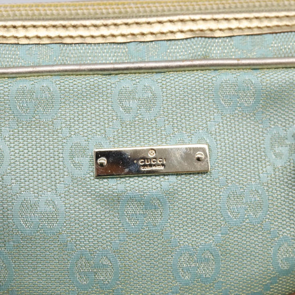 GUCCI GG Canvas Hand Bag Light Blue Gold 000 0852 Auth hk4266