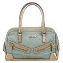 GUCCI GG Canvas Hand Bag Light Blue Gold 000 0852 Auth hk4266-2