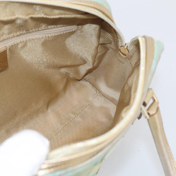 GUCCI GG Canvas Hand Bag Light Blue Gold 000 0852 Auth hk4266