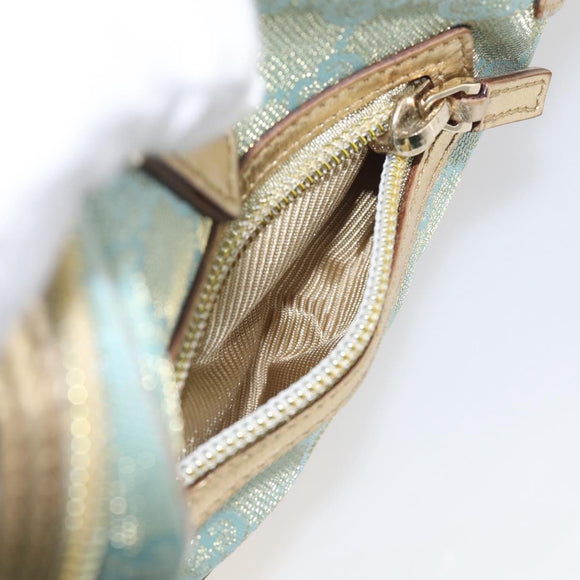 GUCCI GG Canvas Hand Bag Light Blue Gold 000 0852 Auth hk4266