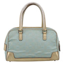 GUCCI GG Canvas Hand Bag Light Blue Gold 000 0852 Auth hk4266-3