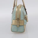 GUCCI GG Canvas Hand Bag Light Blue Gold 000 0852 Auth hk4266-4