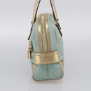 GUCCI GG Canvas Hand Bag Light Blue Gold 000 0852 Auth hk4266-5