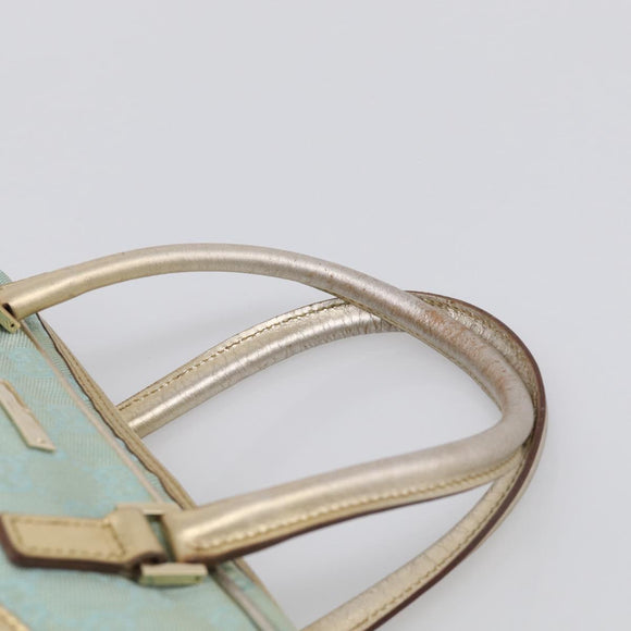 GUCCI GG Canvas Hand Bag Light Blue Gold 000 0852 Auth hk4266