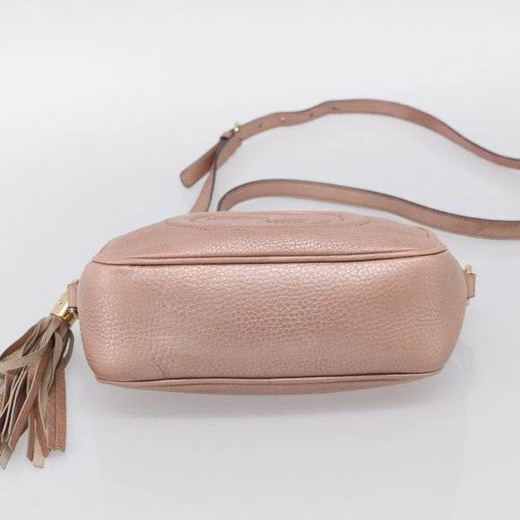GUCCI Shoulder Bag Leather Pink Gold 308364 Auth hk4267