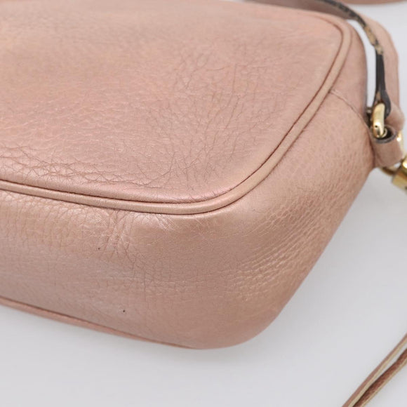 GUCCI Shoulder Bag Leather Pink Gold 308364 Auth hk4267