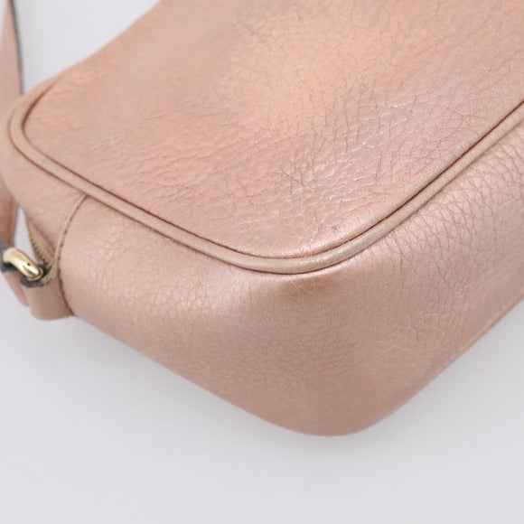 GUCCI Shoulder Bag Leather Pink Gold 308364 Auth hk4267