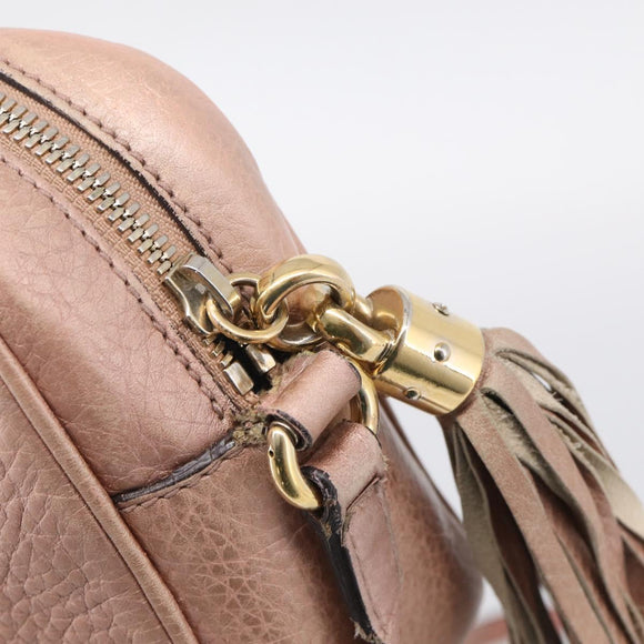 GUCCI Shoulder Bag Leather Pink Gold 308364 Auth hk4267