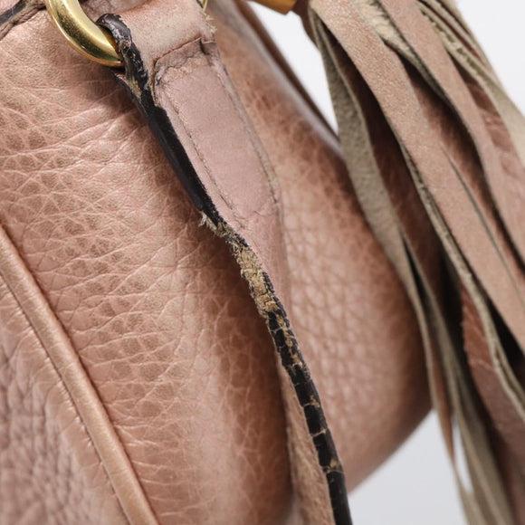 GUCCI Shoulder Bag Leather Pink Gold 308364 Auth hk4267