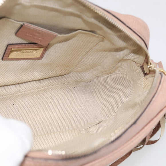 GUCCI Shoulder Bag Leather Pink Gold 308364 Auth hk4267