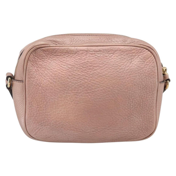 GUCCI Shoulder Bag Leather Pink Gold 308364 Auth hk4267
