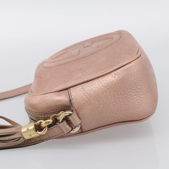 GUCCI Shoulder Bag Leather Pink Gold 308364 Auth hk4267