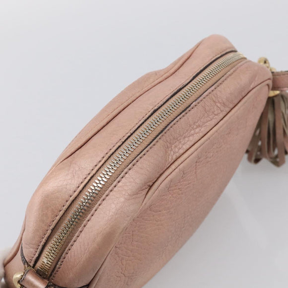 GUCCI Shoulder Bag Leather Pink Gold 308364 Auth hk4267