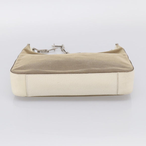 GUCCI Chain Shoulder Bag Canvas Beige Silver 001 3873 Auth hk4268