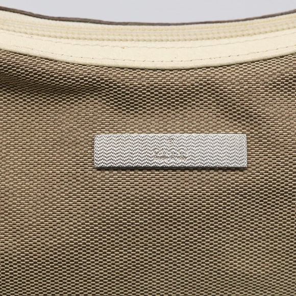 GUCCI Chain Shoulder Bag Canvas Beige Silver 001 3873 Auth hk4268