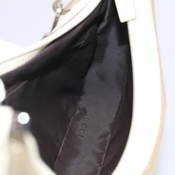 GUCCI Chain Shoulder Bag Canvas Beige Silver 001 3873 Auth hk4268