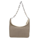 GUCCI Chain Shoulder Bag Canvas Beige Silver 001 3873 Auth hk4268-3