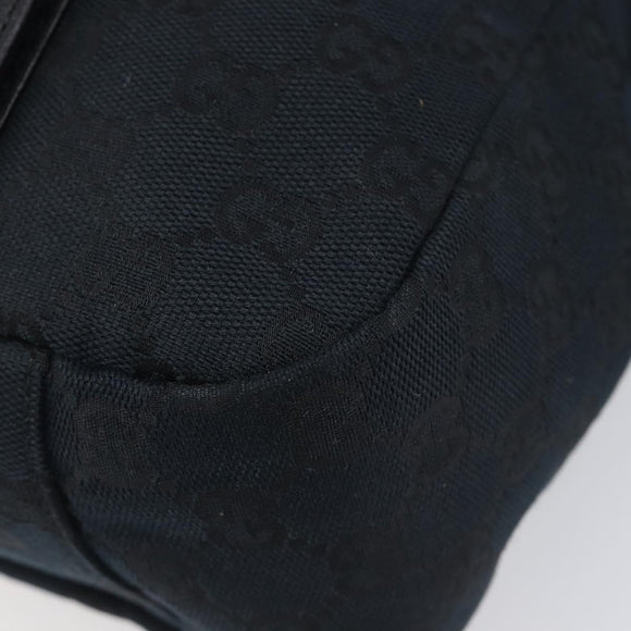 GUCCI GG Canvas Shoulder Bag Black Silver 145859 Auth hk4269A
