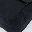 GUCCI GG Canvas Shoulder Bag Black Silver 145859 Auth hk4269A-11