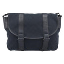 GUCCI GG Canvas Shoulder Bag Black Silver 145859 Auth hk4269A-2
