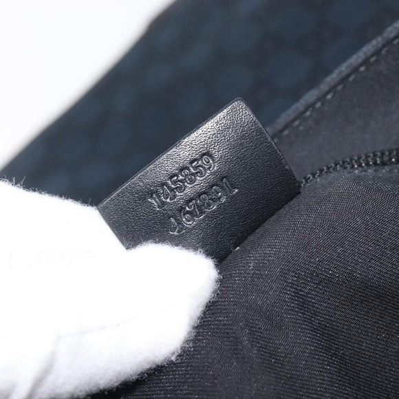 GUCCI GG Canvas Shoulder Bag Black Silver 145859 Auth hk4269A