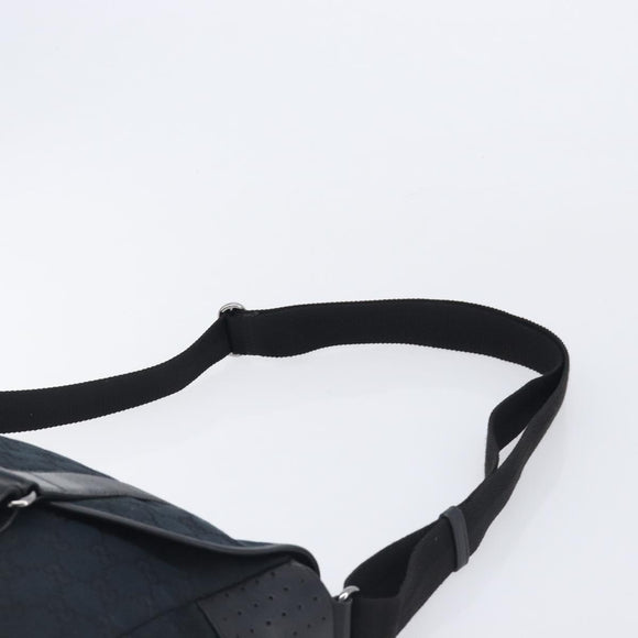 GUCCI GG Canvas Shoulder Bag Black Silver 145859 Auth hk4269A