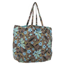 PRADA Tote Bag Nylon Brown Silver Auth hk4275A-1