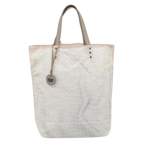 Bottega Veneta Intretti Tote Bag Nylon White Auth hk4278