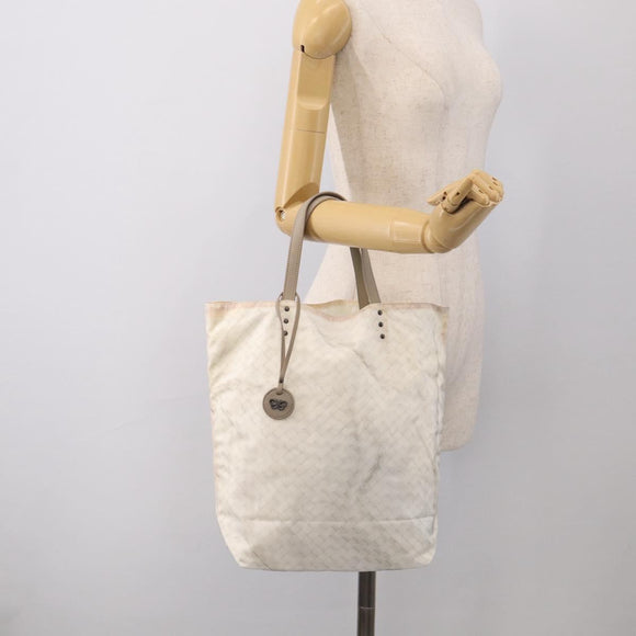 Bottega Veneta Intretti Tote Bag Nylon White Auth hk4278