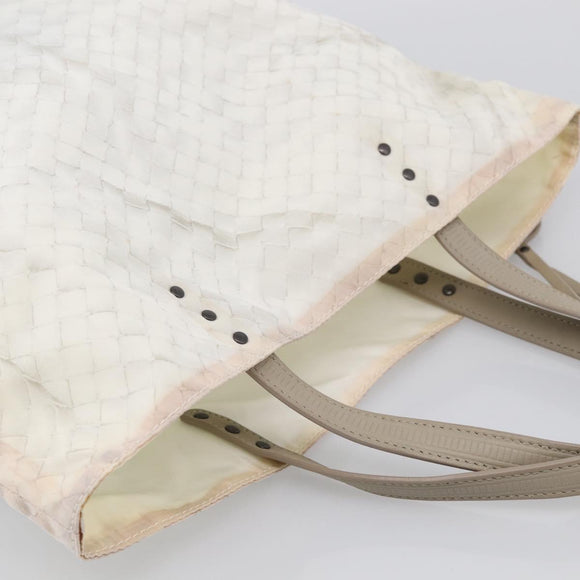 Bottega Veneta Intretti Tote Bag Nylon White Auth hk4278