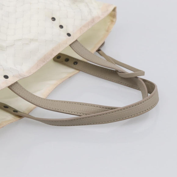 Bottega Veneta Intretti Tote Bag Nylon White Auth hk4278