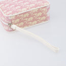 Christian Dior Trotter Canvas Pouch PVC Pink Silver Auth hk4287-13