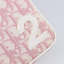 Christian Dior Trotter Canvas Pouch PVC Pink Silver Auth hk4287-15